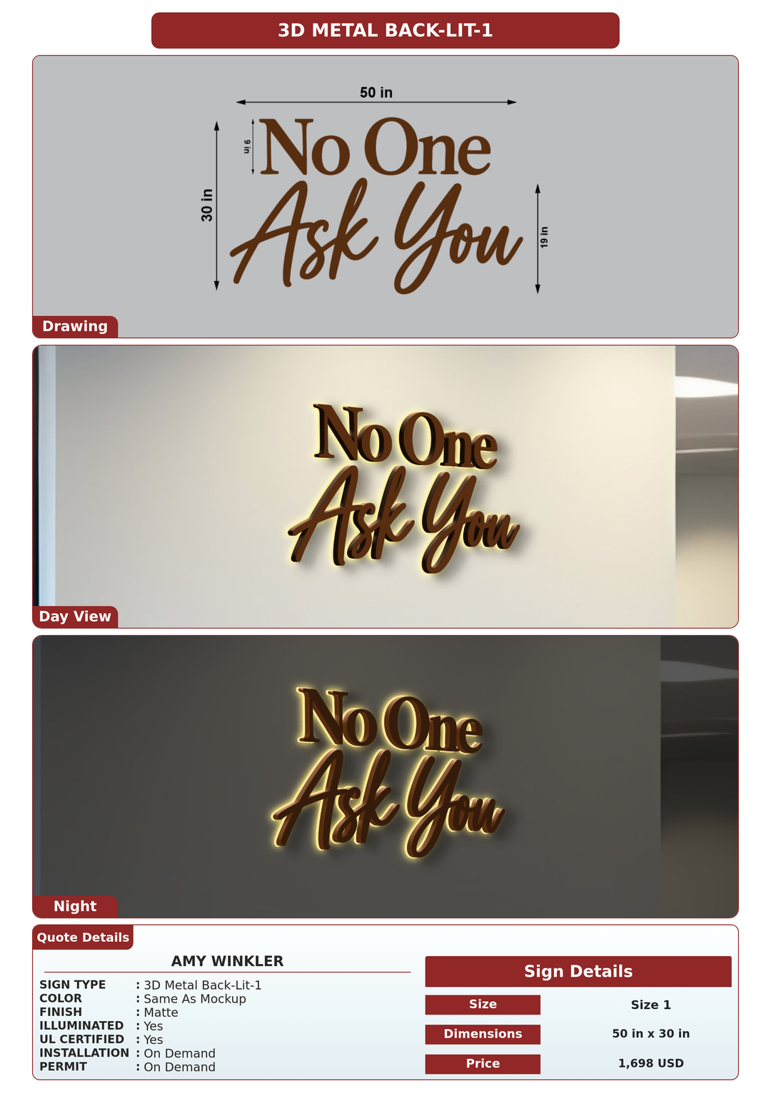 CUSTOM MOCKUP SIGN FOR Amy Winkler