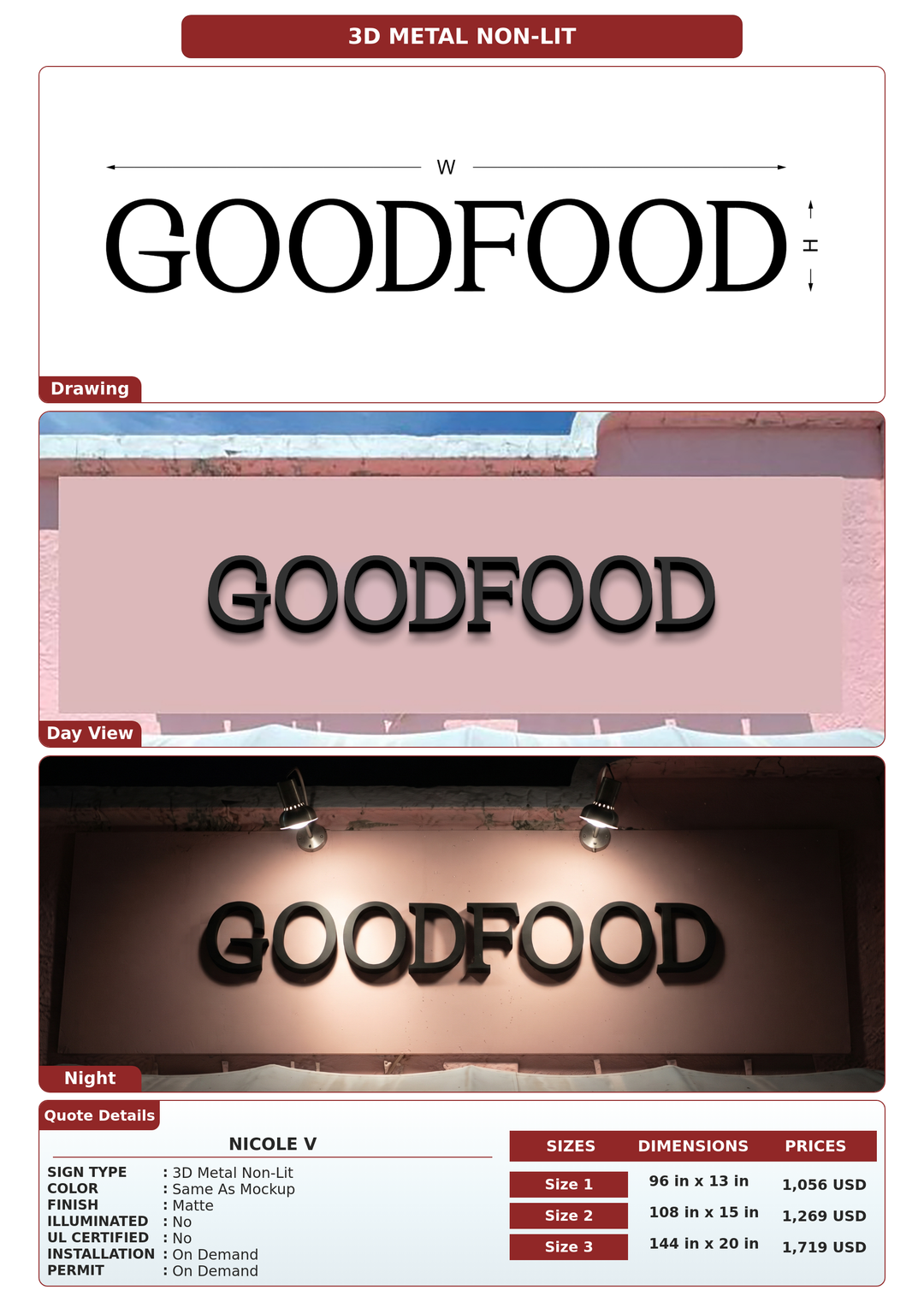 CUSTOM MOCKUP SIGN FOR Nicole V