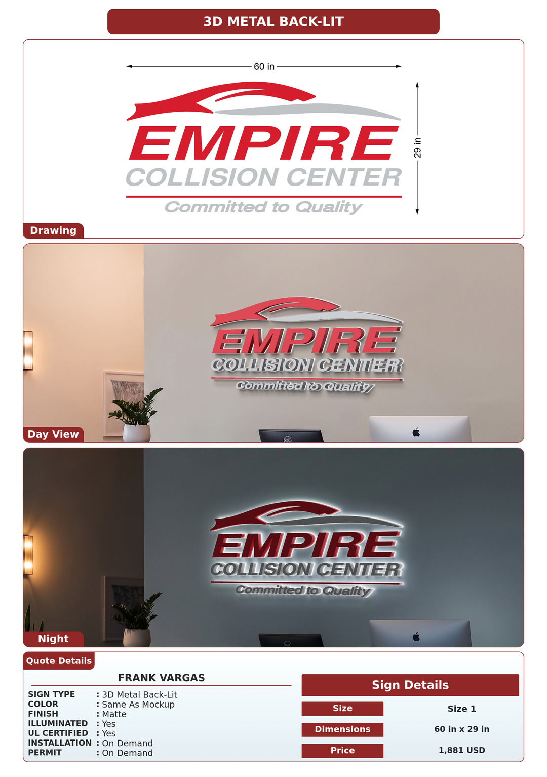 CUSTOM MOCKUP SIGN FOR Frank Vargas
