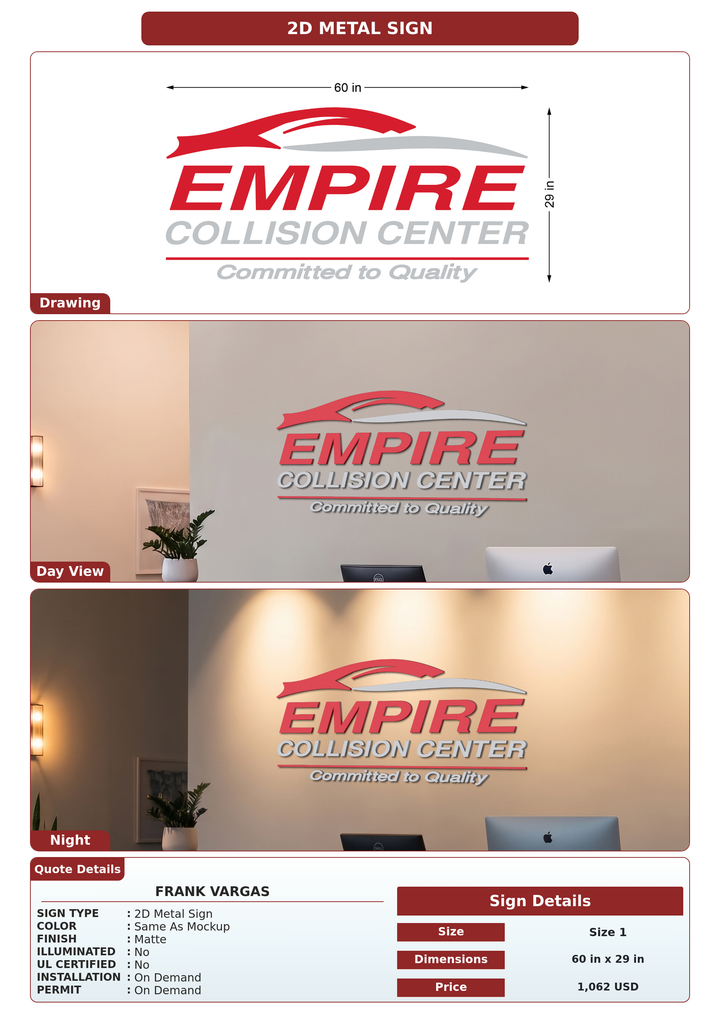CUSTOM MOCKUP SIGN FOR Frank Vargas
