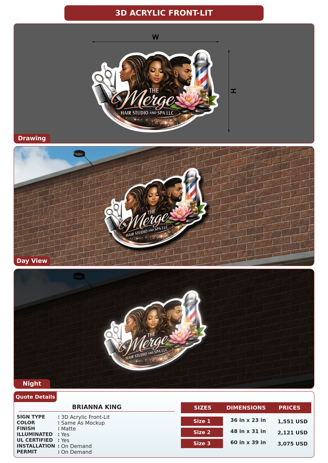 CUSTOM MOCKUP SIGN FOR Brianna King
