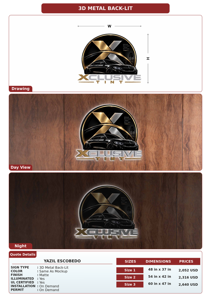 CUSTOM MOCKUP SIGN FOR Yazil Escobedo