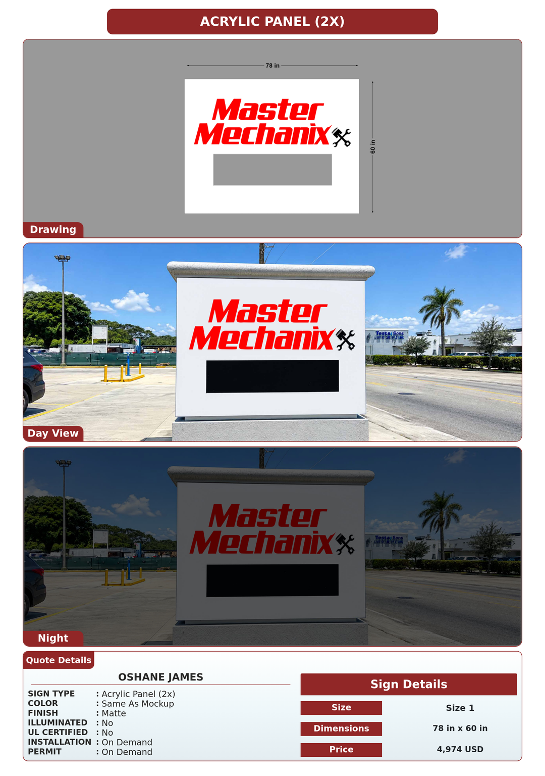 CUSTOM MOCKUP SIGN FOR Oshane James