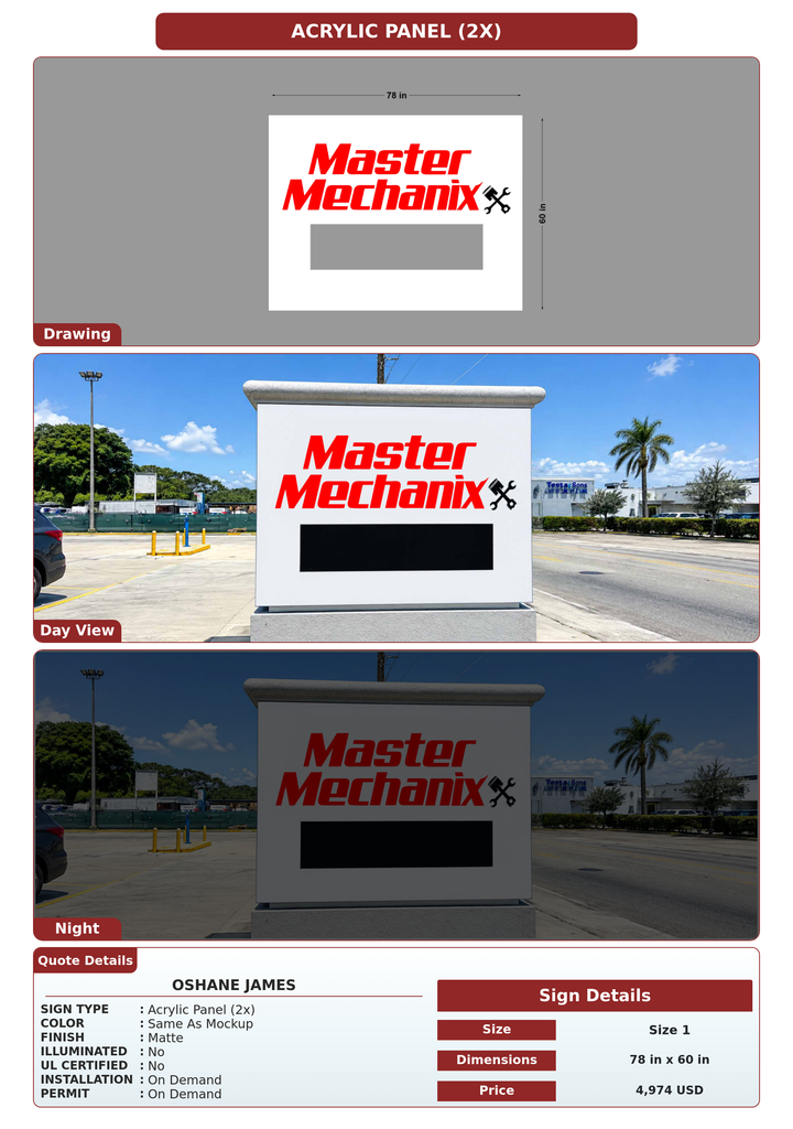 CUSTOM MOCKUP SIGN FOR Oshane James