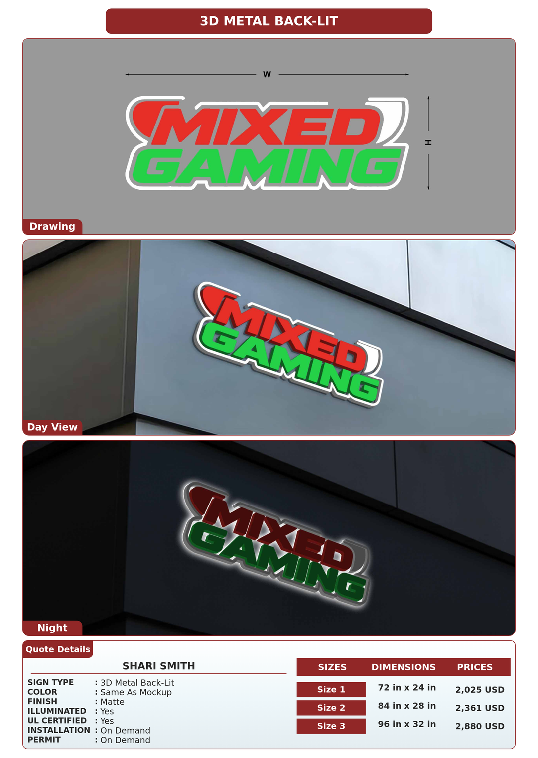 CUSTOM MOCKUP SIGN FOR Shari Smith