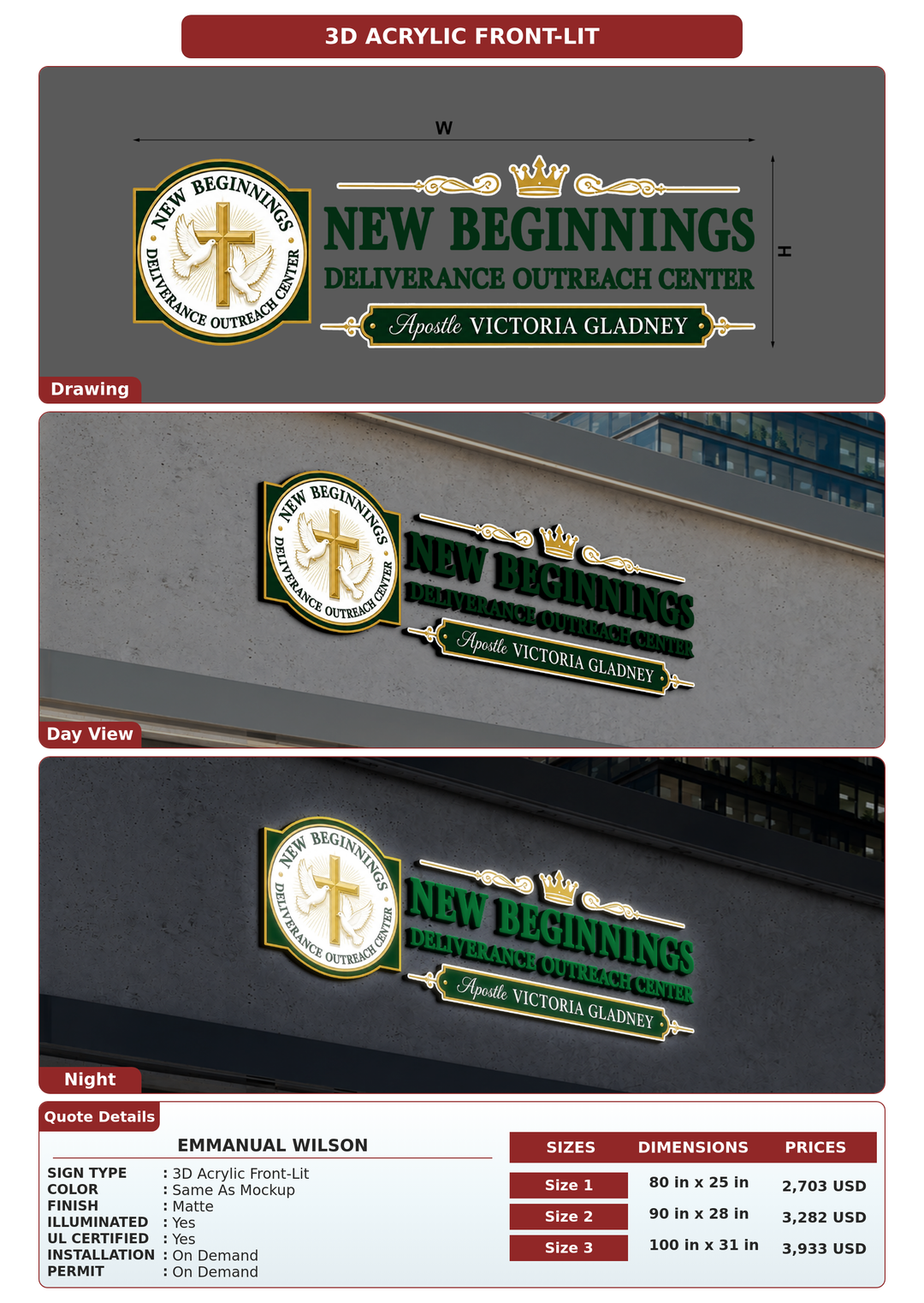 CUSTOM MOCKUP SIGN FOR Emmanual Wilson