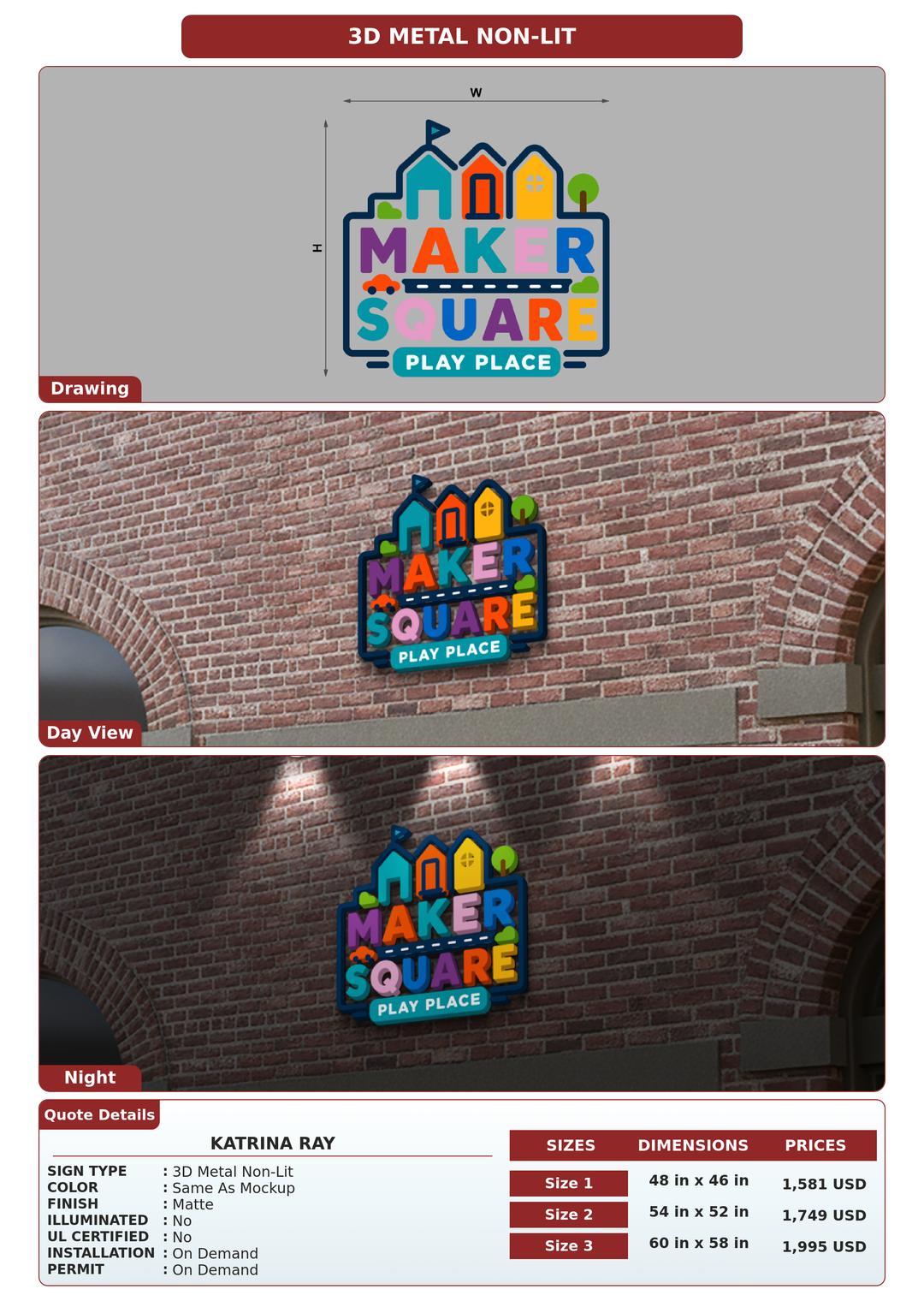 CUSTOM MOCKUP SIGN FOR Katrina Ray