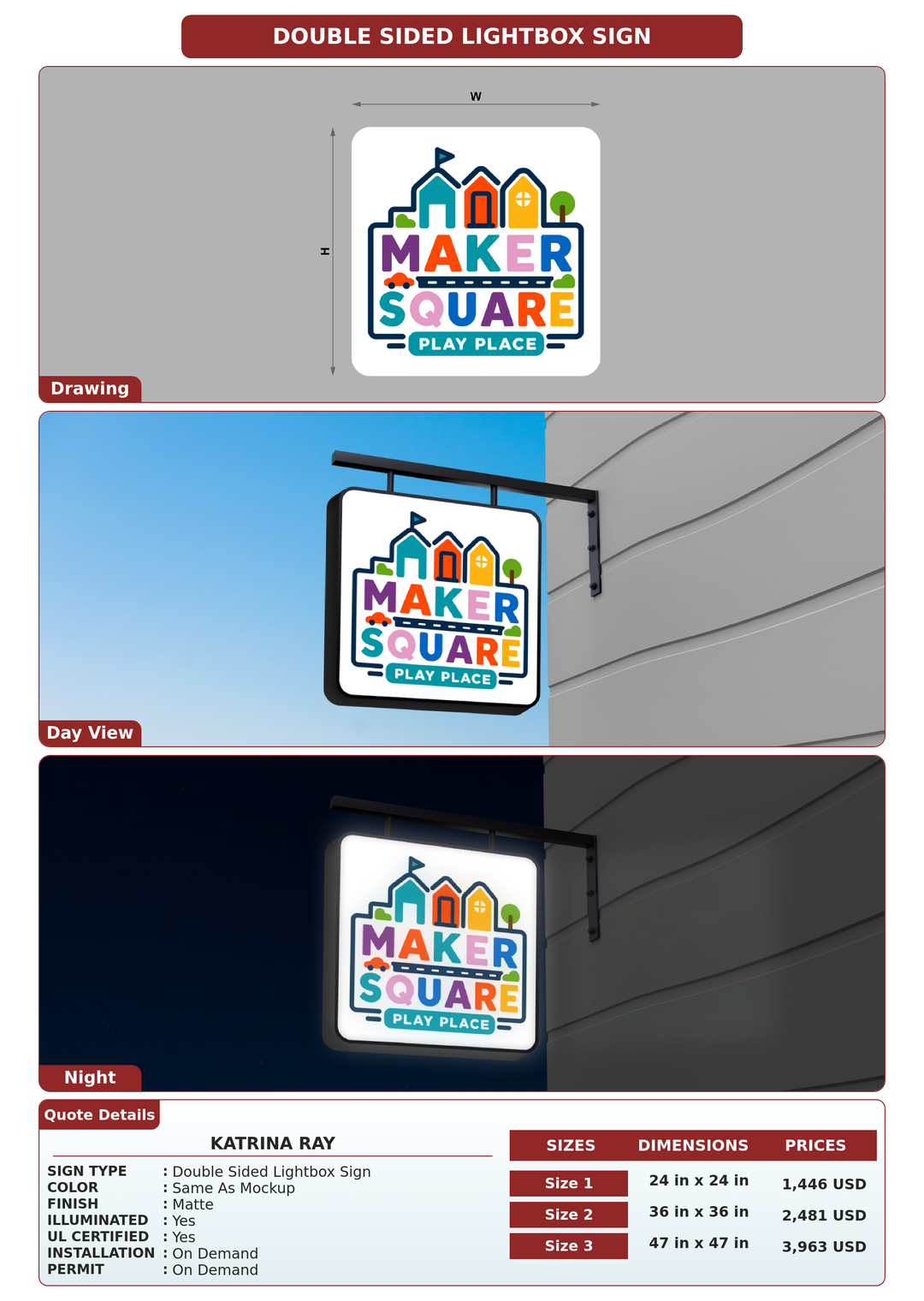 CUSTOM MOCKUP SIGN FOR Katrina Ray