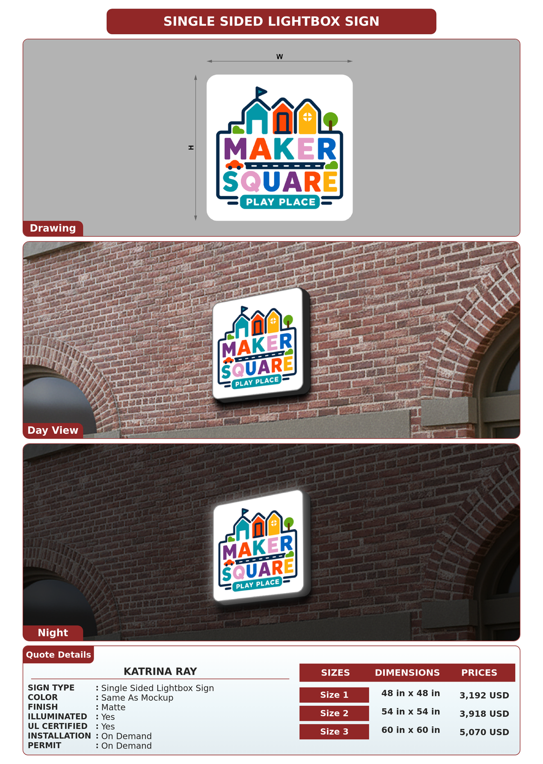 CUSTOM MOCKUP SIGN FOR Katrina Ray