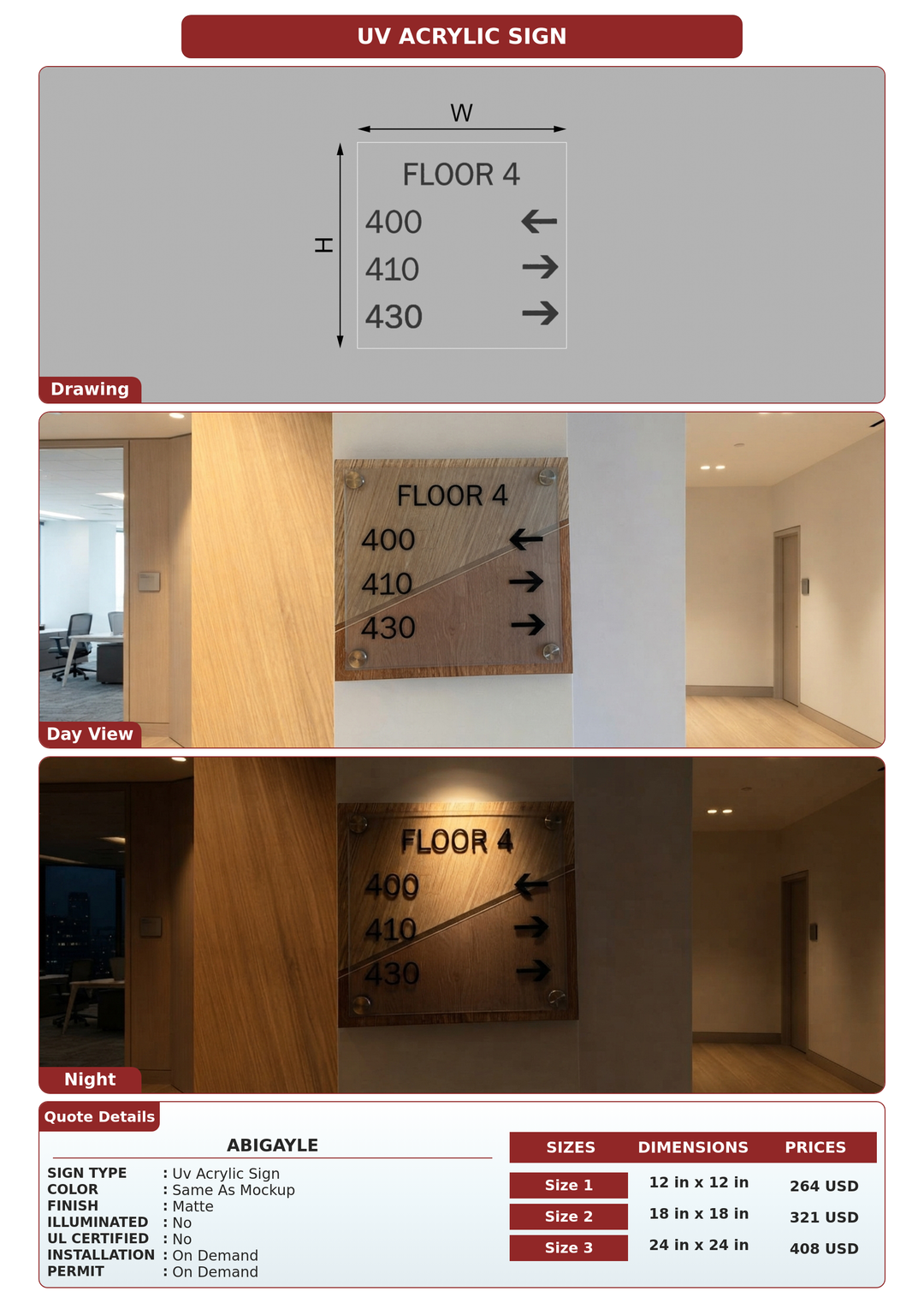 CUSTOM MOCKUP SIGN FOR Abigayle