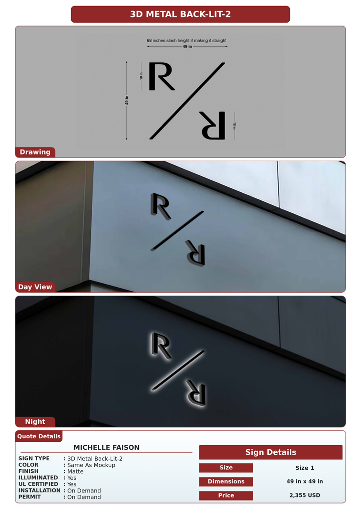 CUSTOM MOCKUP SIGN FOR Michelle Faison