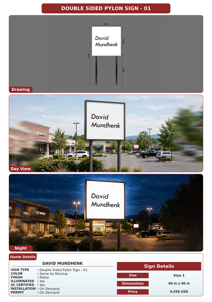 CUSTOM MOCKUP SIGN FOR David Mundhenk