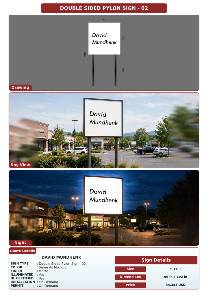 CUSTOM MOCKUP SIGN FOR David Mundhenk