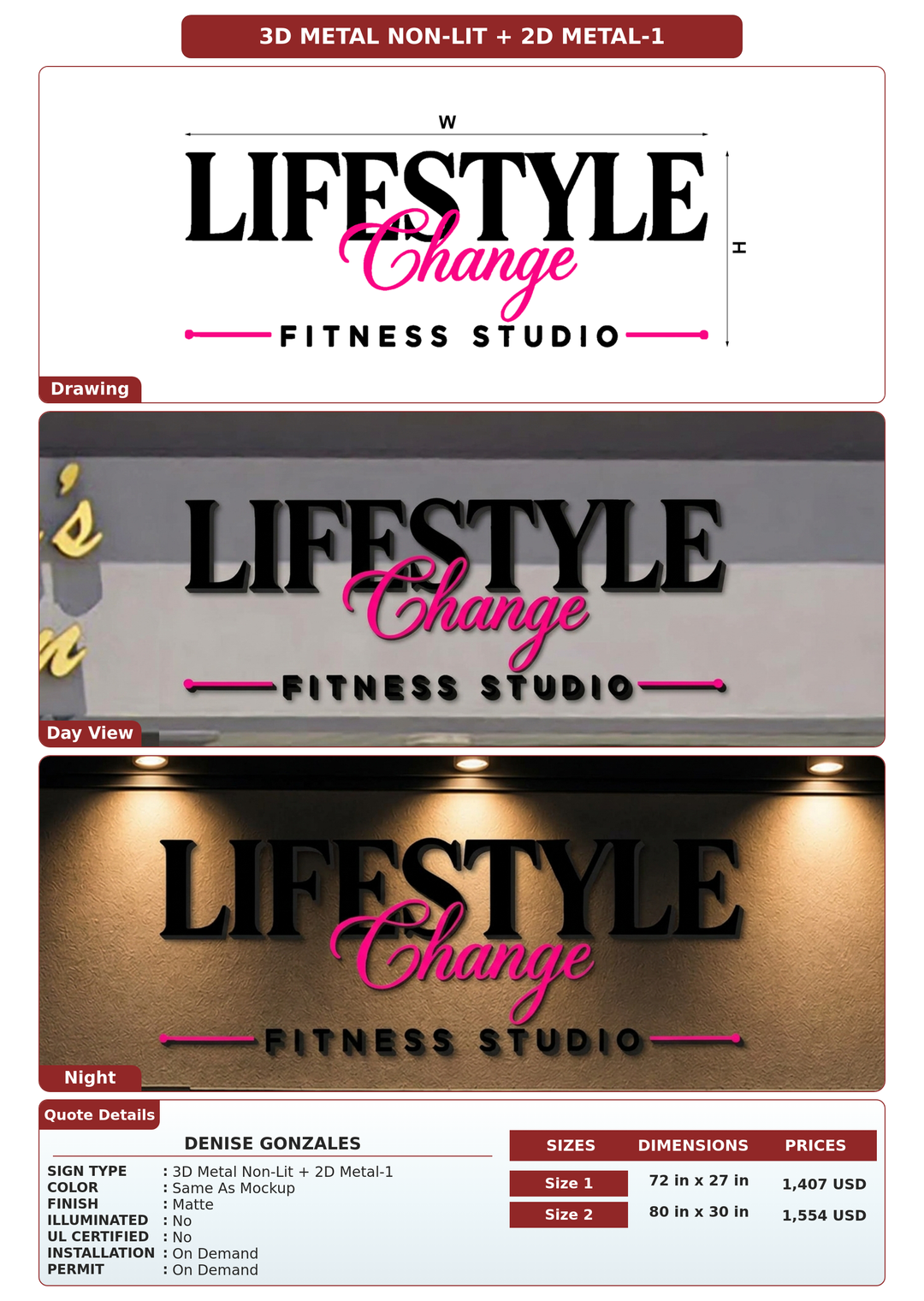 CUSTOM MOCKUP SIGN FOR Denise Gonzales