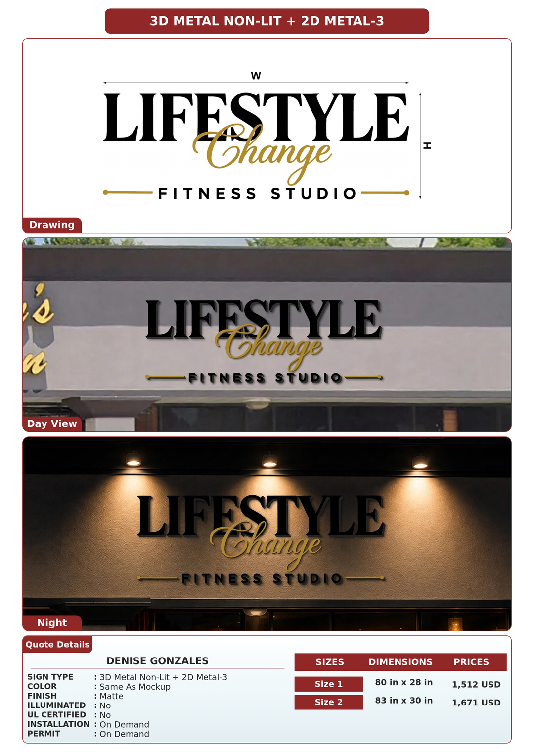 CUSTOM MOCKUP SIGN FOR Denise Gonzales