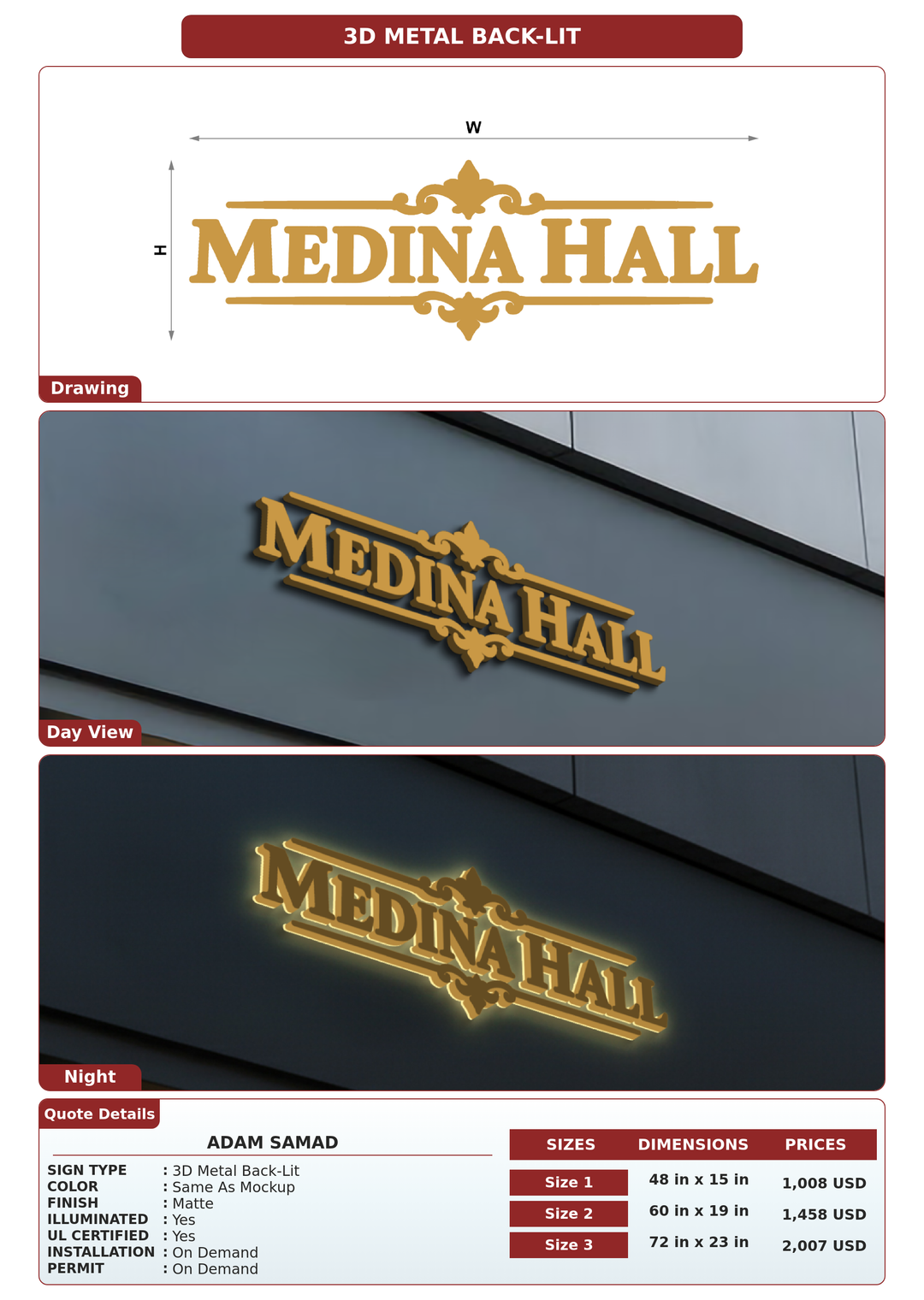 CUSTOM MOCKUP SIGN FOR Adam Samad
