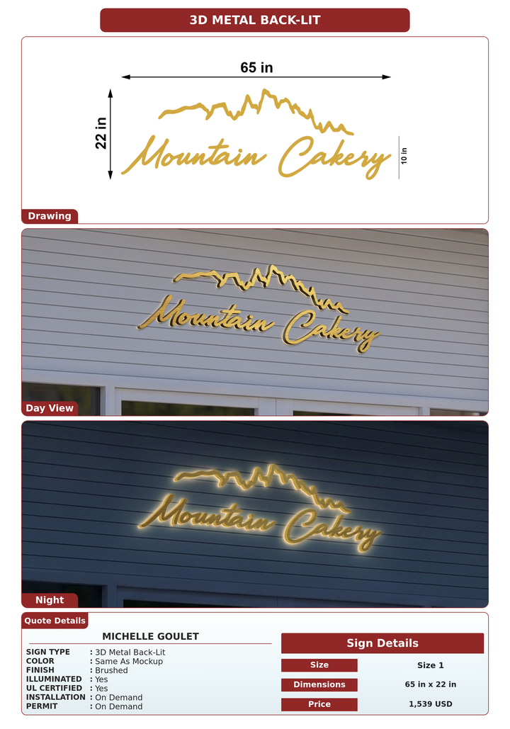 CUSTOM MOCKUP SIGN FOR Michelle Goulet