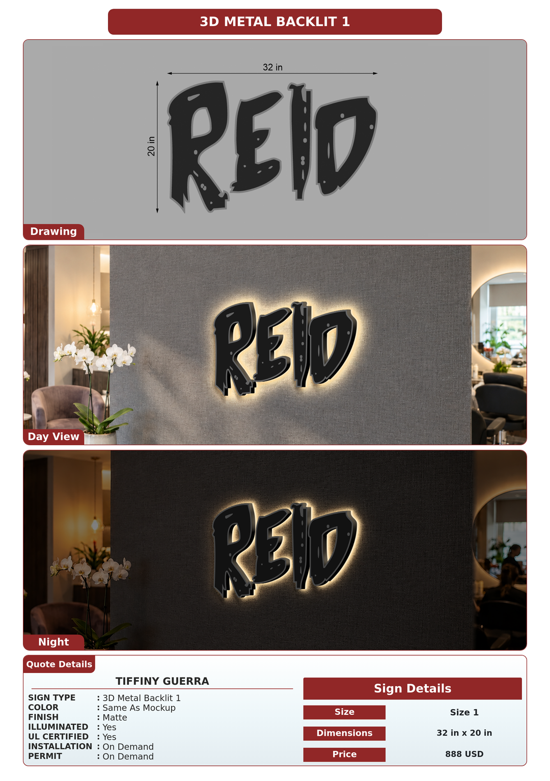 CUSTOM MOCKUP SIGN FOR Tiffiny Guerra
