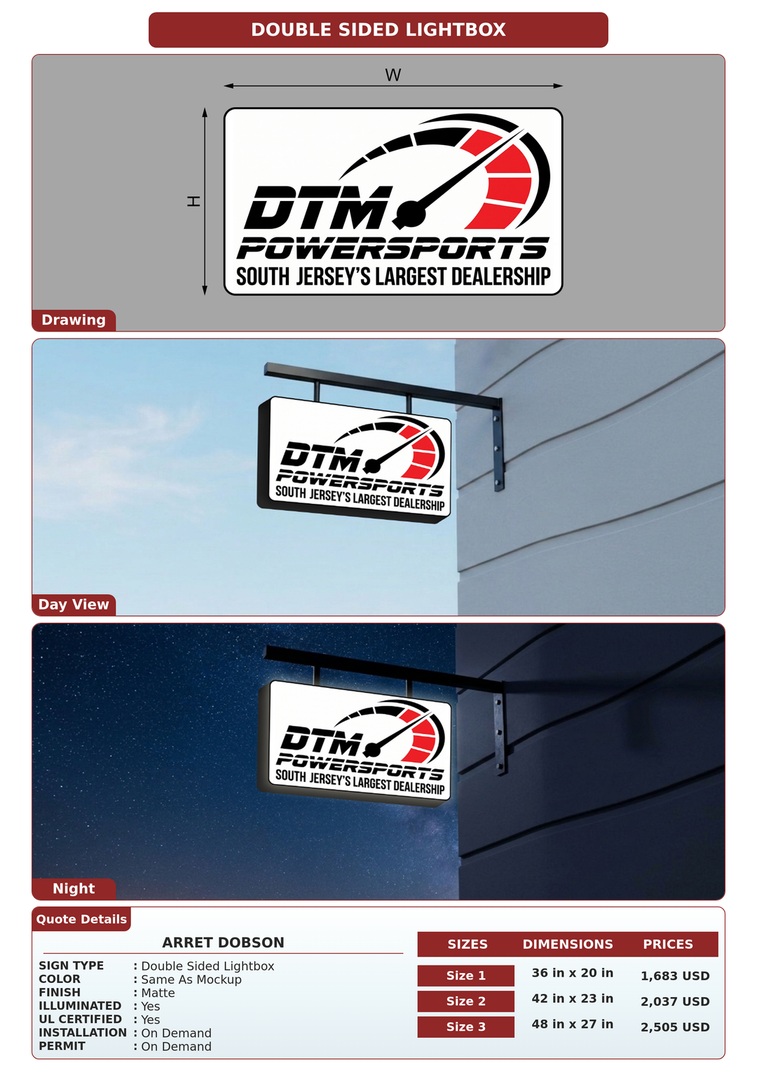 CUSTOM MOCKUP SIGN FOR Arret Dobson