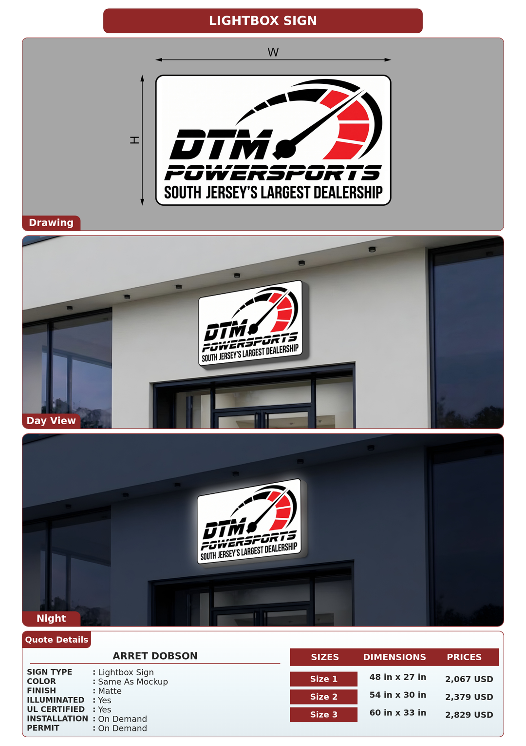 CUSTOM MOCKUP SIGN FOR Arret Dobson