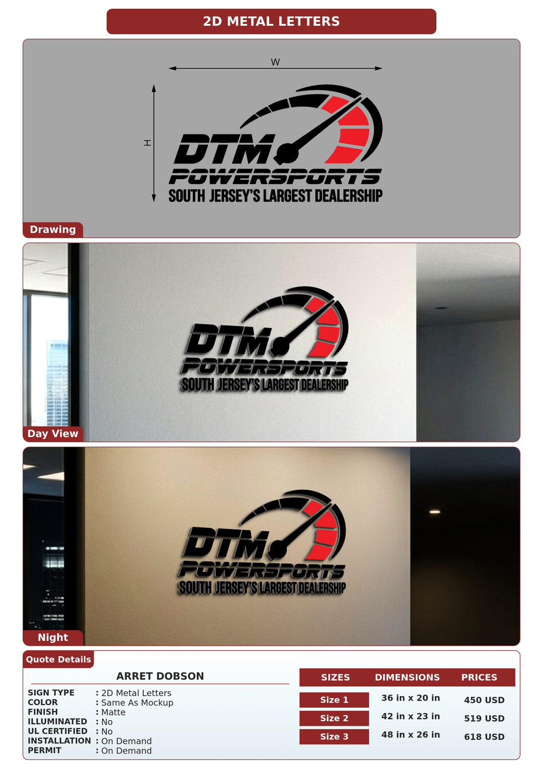 CUSTOM MOCKUP SIGN FOR Arret Dobson