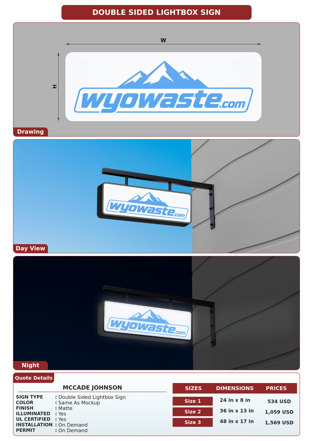 CUSTOM MOCKUP SIGN FOR McCade Johnson