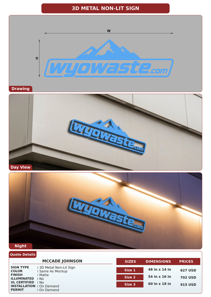 CUSTOM MOCKUP SIGN FOR McCade Johnson