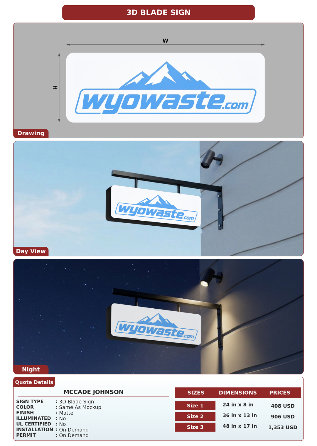 CUSTOM MOCKUP SIGN FOR McCade Johnson