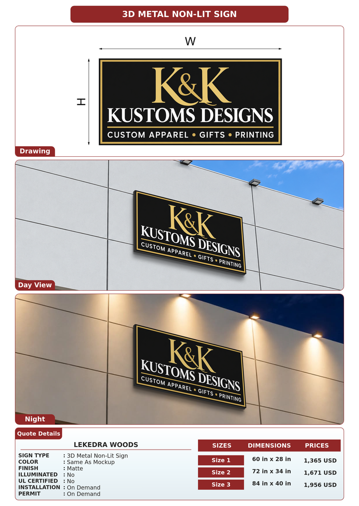 CUSTOM MOCKUP SIGN FOR Lekedra Woods