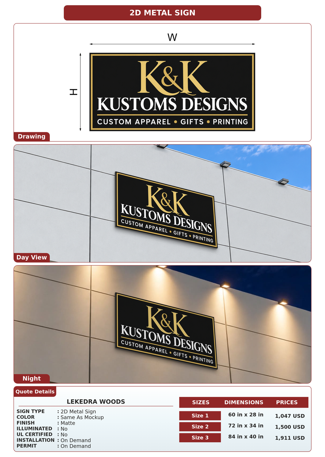CUSTOM MOCKUP SIGN FOR Lekedra Woods