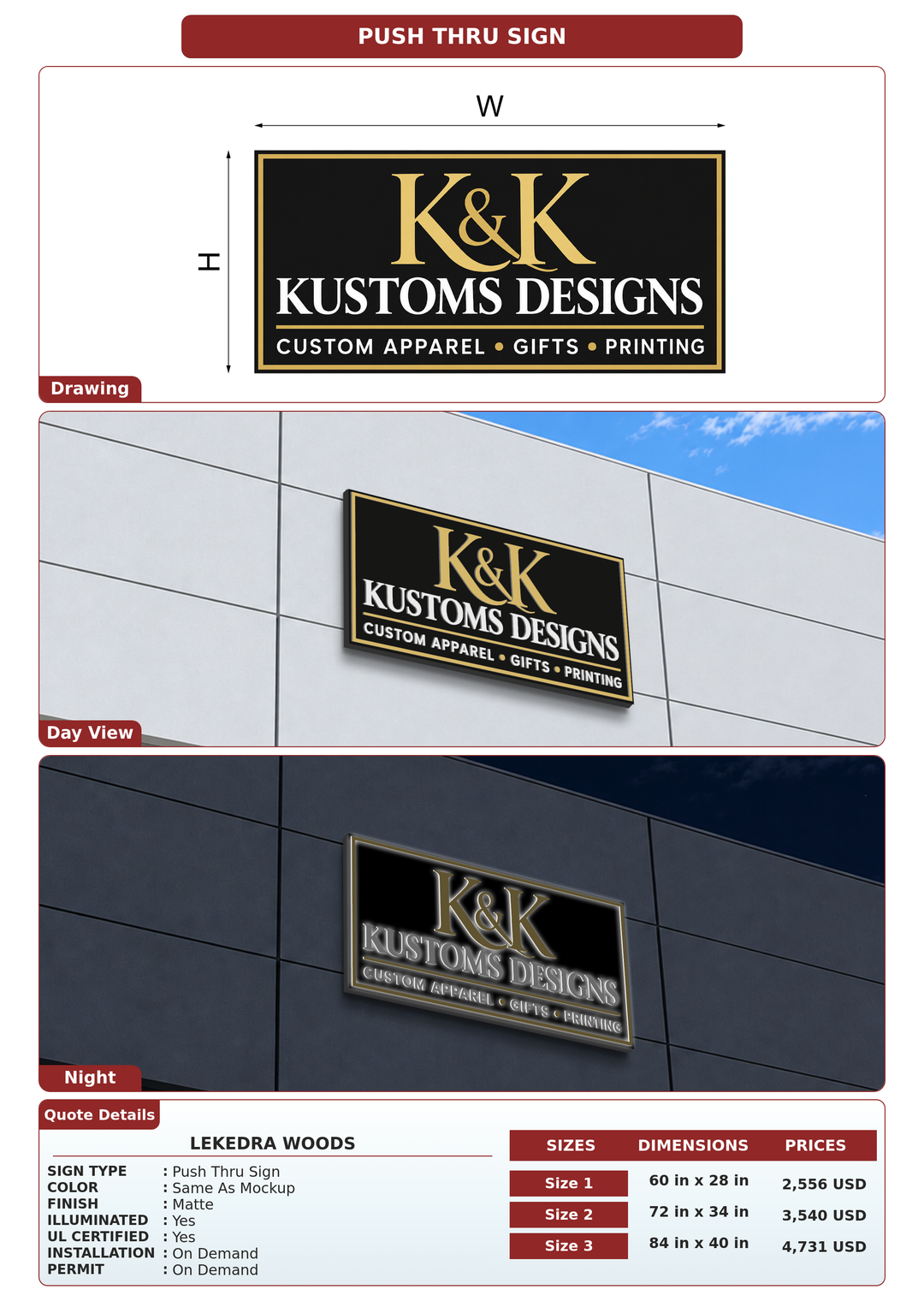 CUSTOM MOCKUP SIGN FOR Lekedra Woods