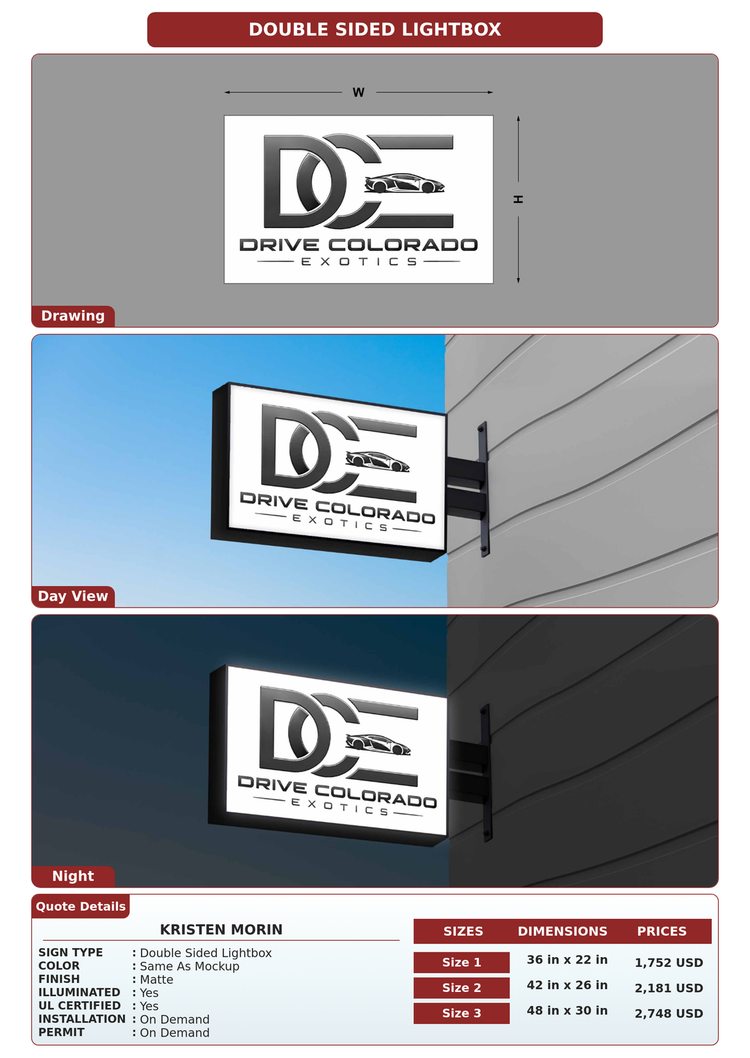 CUSTOM MOCKUP SIGN FOR Kristen Morin