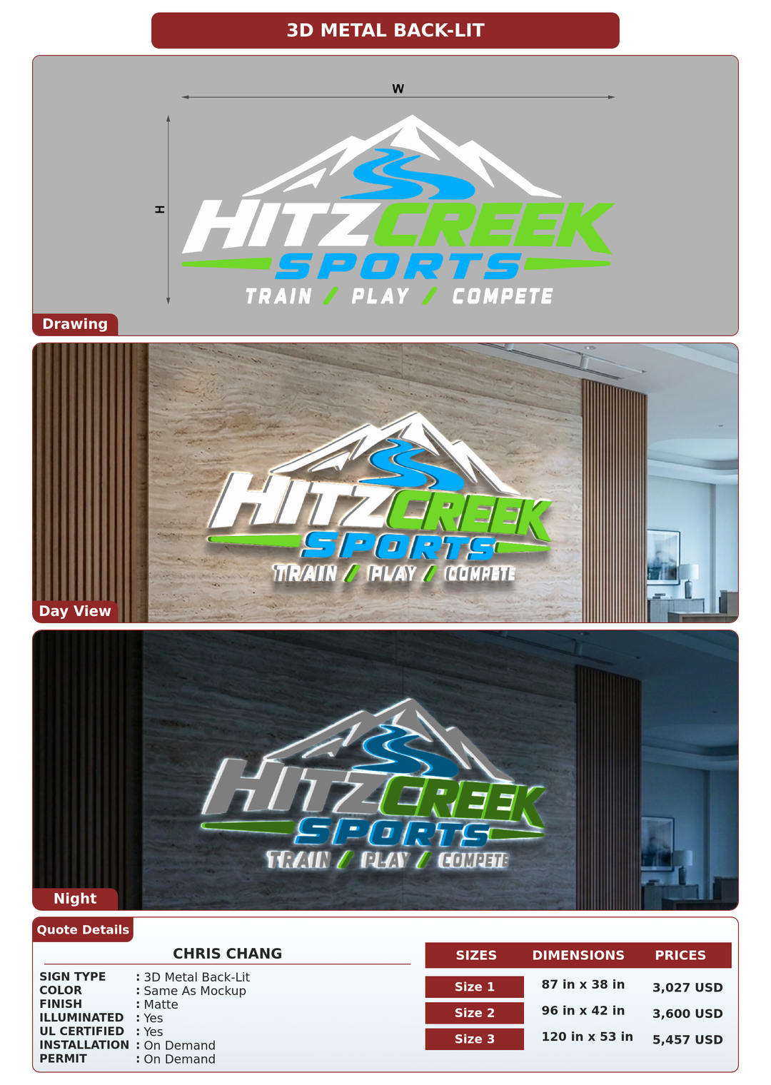 CUSTOM MOCKUP SIGN FOR Chris Chang