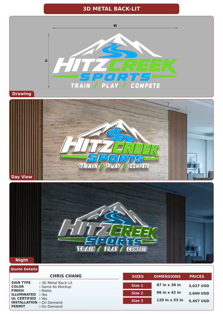 CUSTOM MOCKUP SIGN FOR Chris Chang
