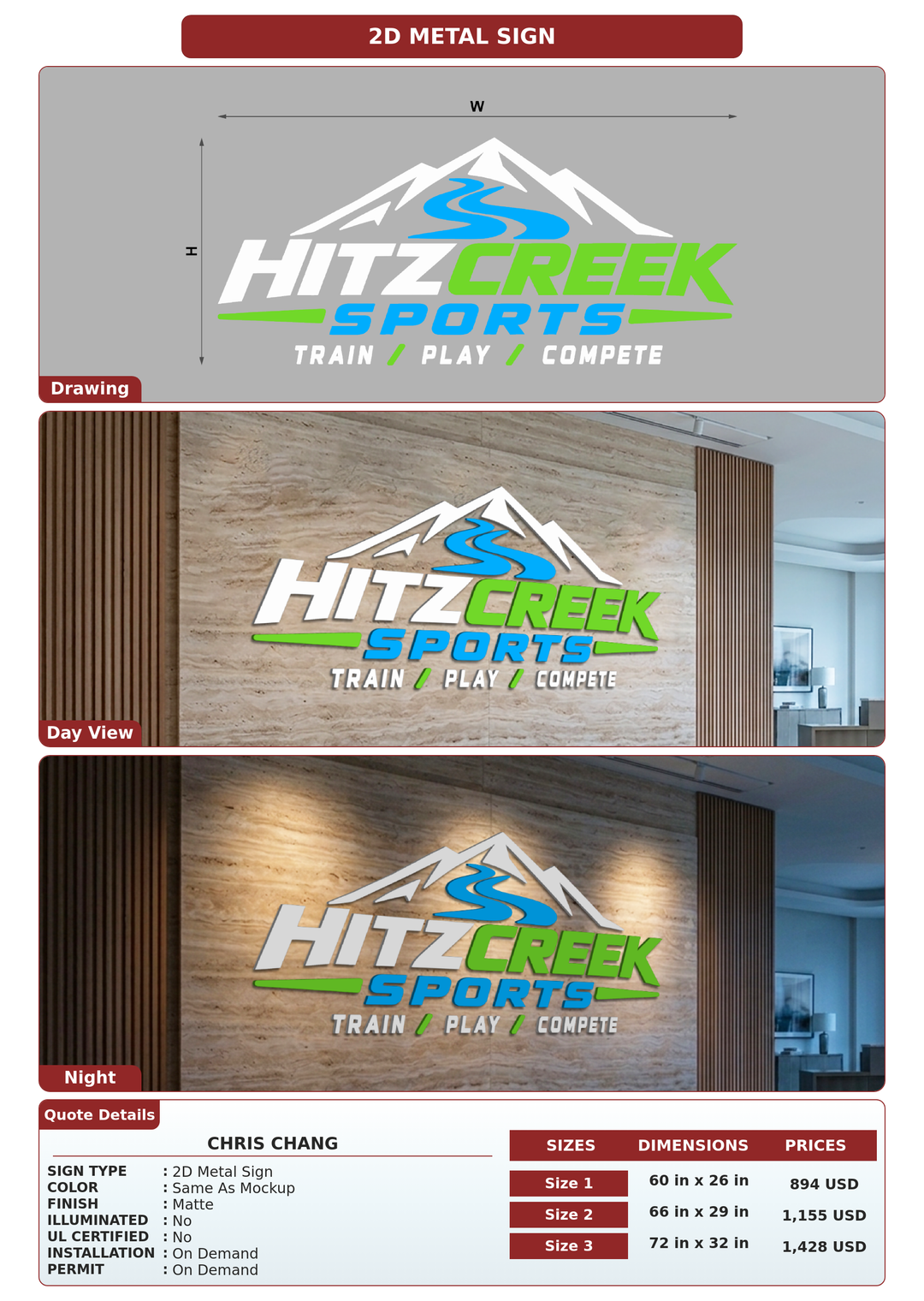 CUSTOM MOCKUP SIGN FOR Chris Chang