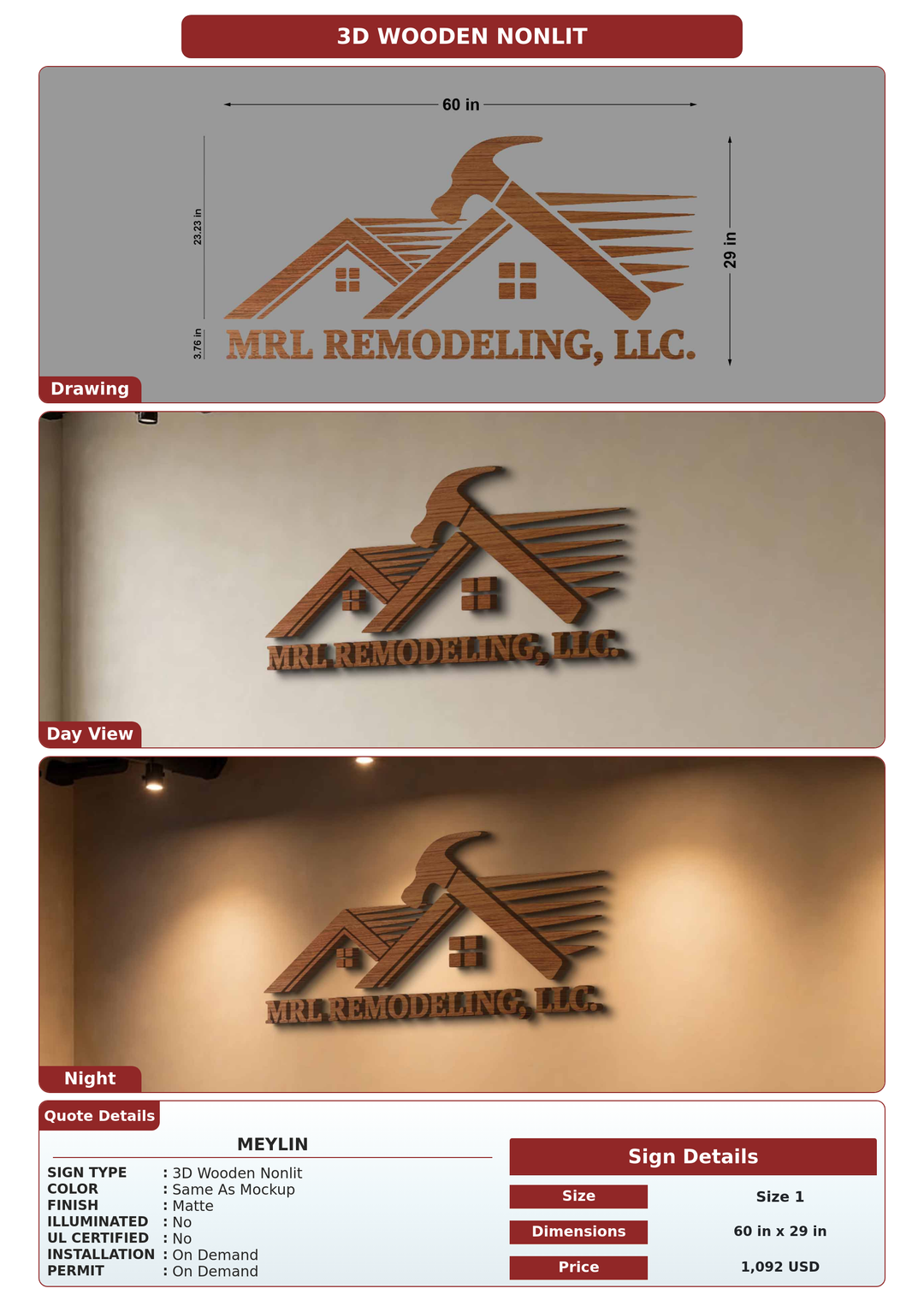CUSTOM MOCKUP SIGN FOR Meylin