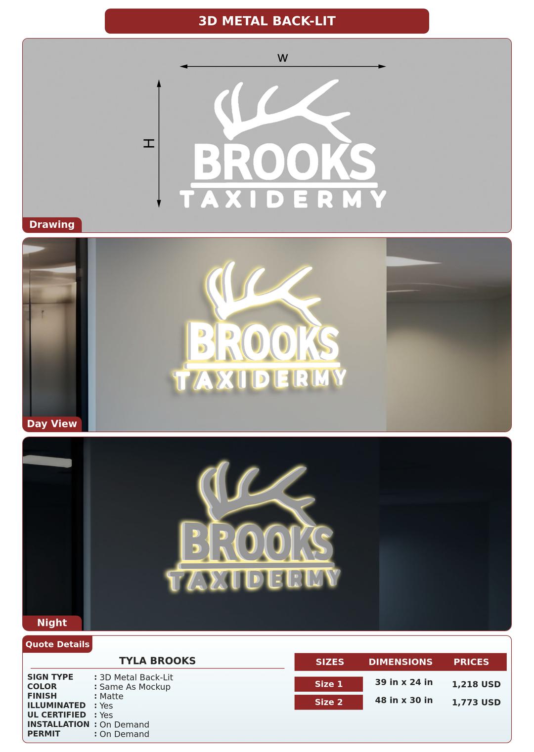 CUSTOM MOCKUP SIGN FOR Tyla Brooks