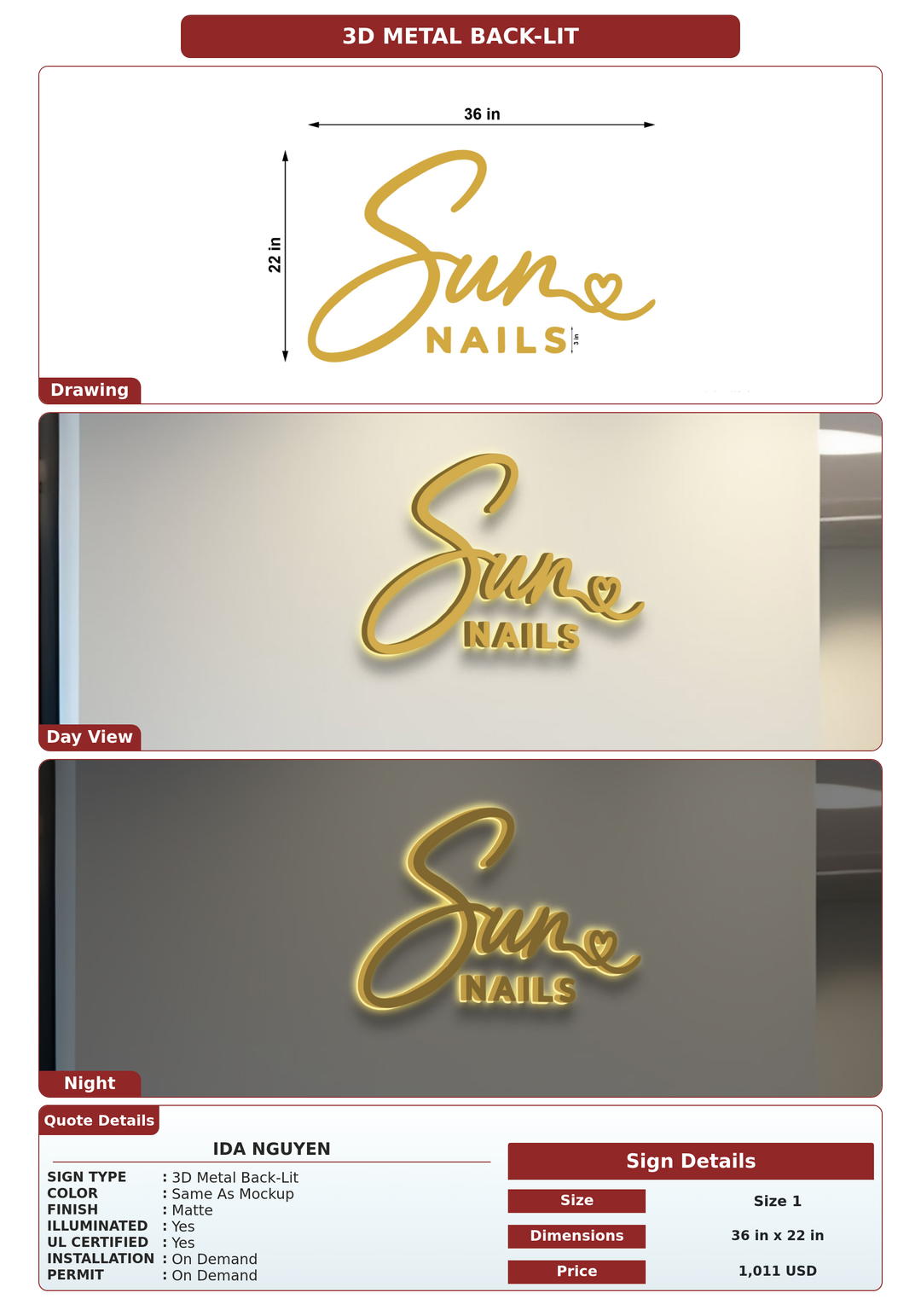 CUSTOM MOCKUP SIGN FOR Ida Nguyen