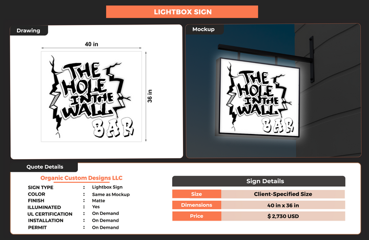 Custom Signs For Organic Custom Designs LLC