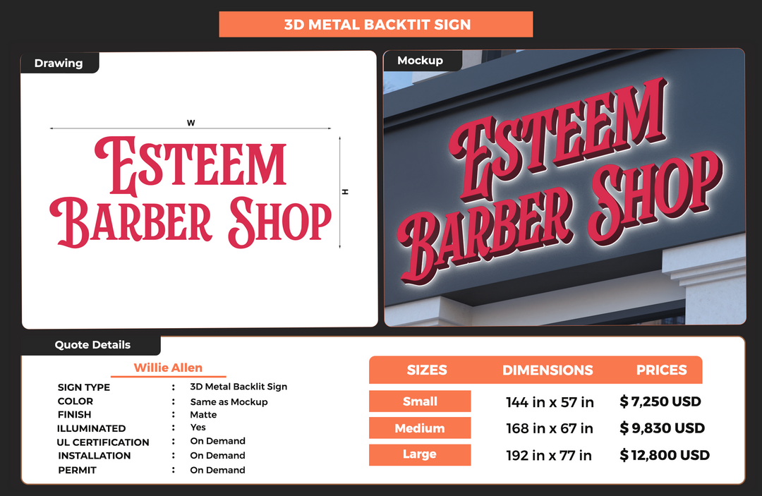 Custom Signs For Willie Allen