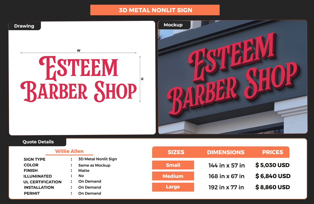 Custom Signs For Willie Allen