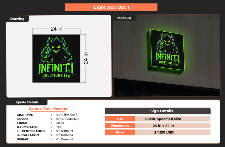 Custom Signs For Samuel Paul Messino