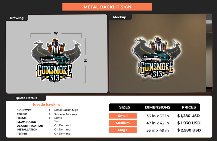 Custom Signs For krystle hawkins