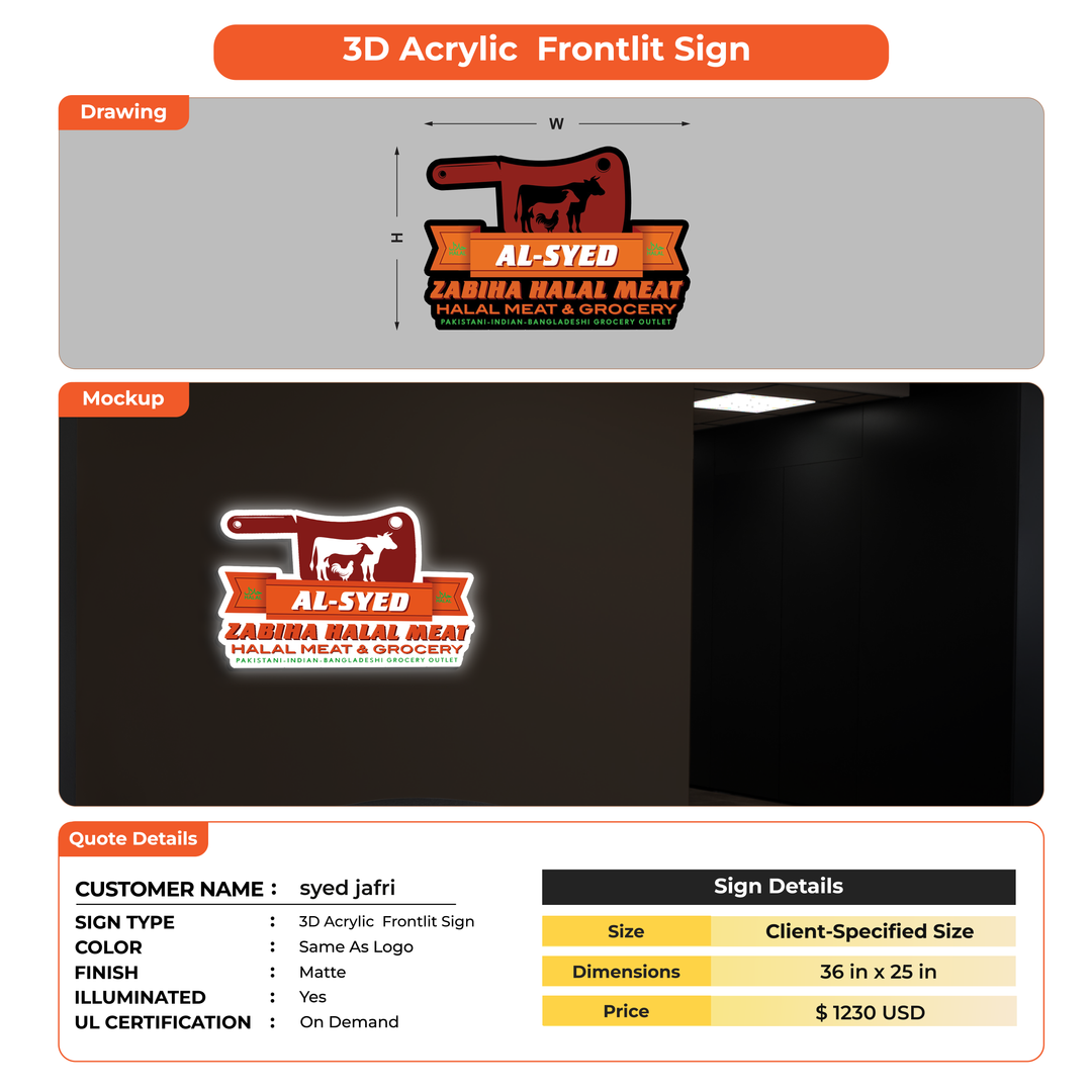 Custom Sign For syed jafri
